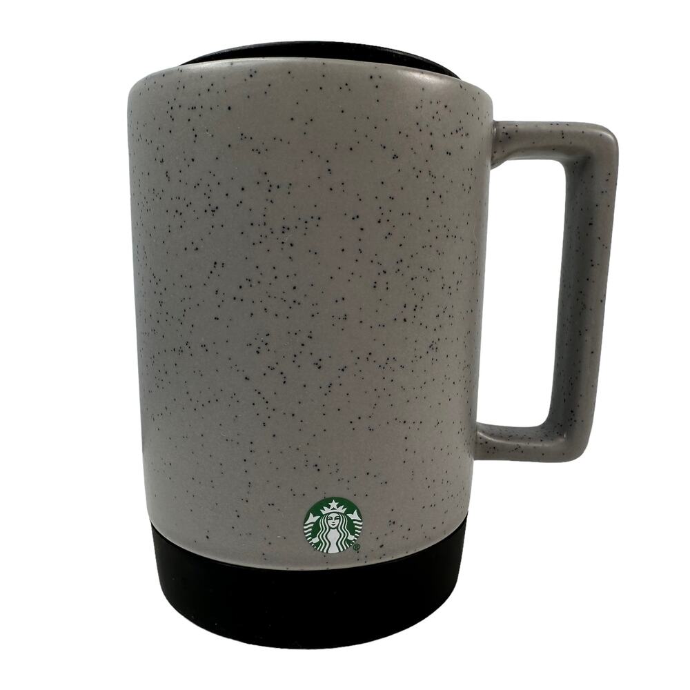 Starbucks 2020 Matte Gray Speckled Mug with Rubber Bottom D Handle holds 14 oz